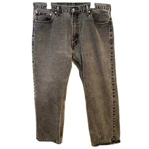 Levi 505 Men's Black Distressed Pre-Owned Jeans - 40x29